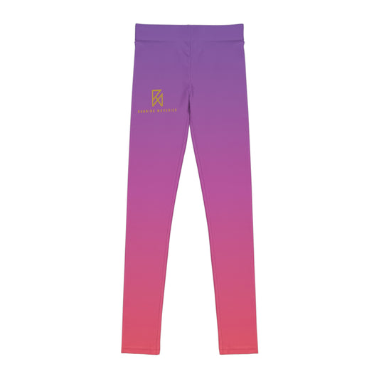 Vibrant Gradient Youth Leggings - Comfortable Athletic Wear for Active Kids