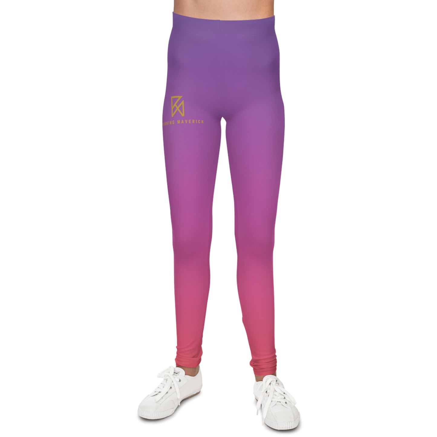 Vibrant Gradient Youth Leggings - Comfortable Athletic Wear for Active Kids